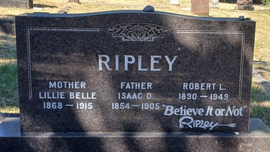 Robert L Ripley Tombstone - Ripley's Believe It or Not